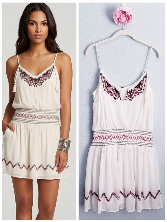 Free People Dresses & Skirts - Free People Penny Georgette Love Bird Embroidered Boho Mini Dress